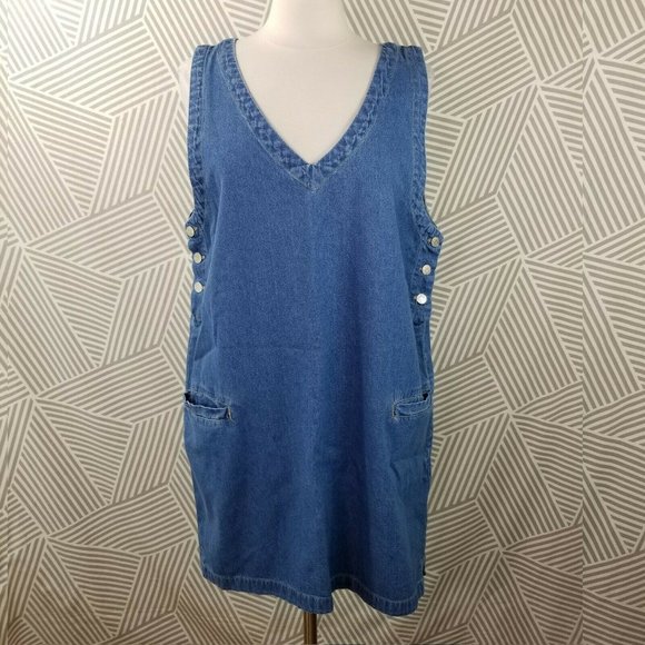 Cherokee Dresses & Skirts - Vintage size XL Overall Dress Jean Denim Jumper Cherokee Dresses & Skirts - Vintage size XL Overall Dress Jean Denim Jumper